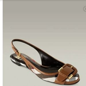 Burberry Nova Check Slingback Sandals